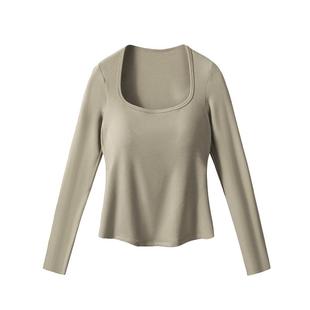 内茵带胸垫保暖内衣女士秋冬季内搭打底衫上衣贴身肌底背心套装