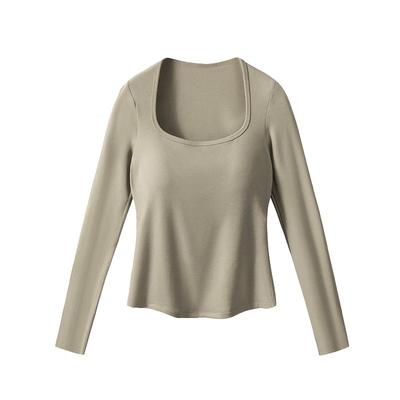 内茵锁温方领简约女带胸垫背心