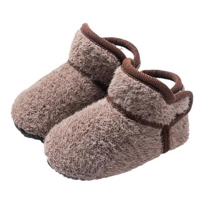 儿童秋冬款防滑加绒毛毛鞋