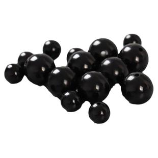 天然和田玉黑塔青羊脂墨玉亮光圆珠单珠文玩diy多宝饰品配珠隔珠