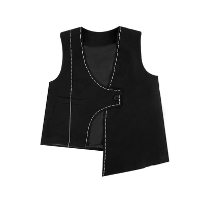 陆与山屿明线设计款不规则马甲