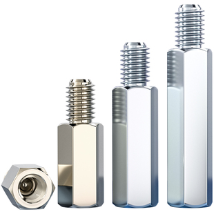 螺柱六角螺柱单头六角铁柱镀镍隔离柱铜柱铜螺柱M3M2M2.5M4M5M6M8