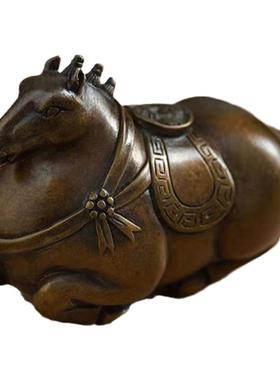 黄铜黄铜马上有钱手把件摆件