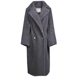 MEDECOO/墨蒂珂2024冬季新款两粒扣廓形圈圈毛羊毛呢大衣MID20333