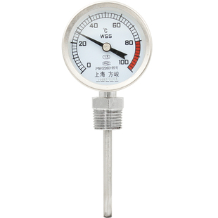 包邮WSS-313双金属温度计4分空调管道锅炉100度水温表上海方峻50
