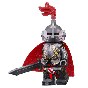 第三方中世纪盔甲欧式骑士武士兵军事铠甲积木小人仔拼装玩具摆件