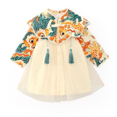 龙喜年国风云肩女宝宝周岁礼服裙