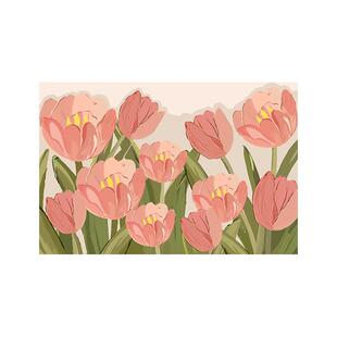 小清新郁金香花朵入户门地毯耐脏免洗pvc进门地垫可裁剪门口脚垫