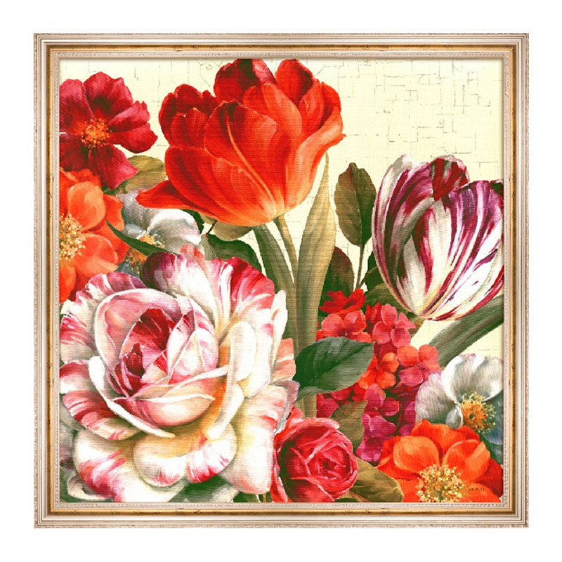 新款花卉花丛十字绣套件印花正品