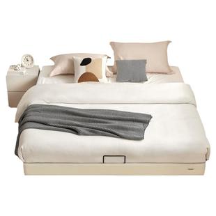 全友家居现代简约无床头悬浮床新款皮艺双人床小户型卧室榻榻米床