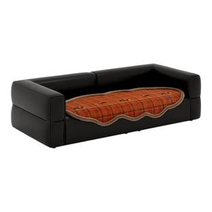 克利弗中古新年红色毛绒边沙发垫冬轻奢高级感三座一贵妃直排坐垫