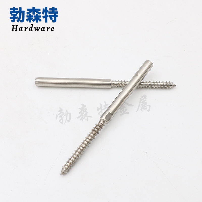 钢丝绳接线器 直杆木螺丝 直杆木螺纹拉索紧线器自攻丝木桩护栏