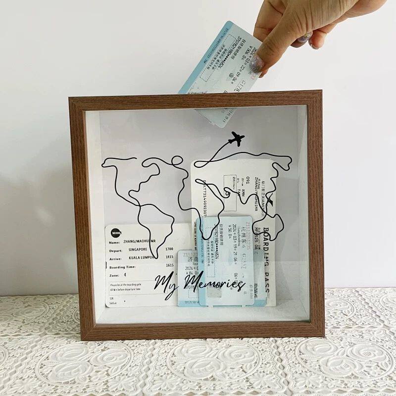 时光碎片画框旅行记录相框门票飞机票火车票票根展示架收藏收纳盒