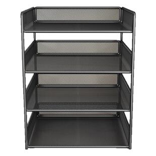 文件收纳架桌面办公用品置物架A4纸文件书架文件夹档案书桌多层整理架办公室办公桌多功能铁艺工位书立架子