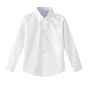 学生白色衬衫校服男孩长袖纯棉学生校服男童衬衣春秋开学季打底衫