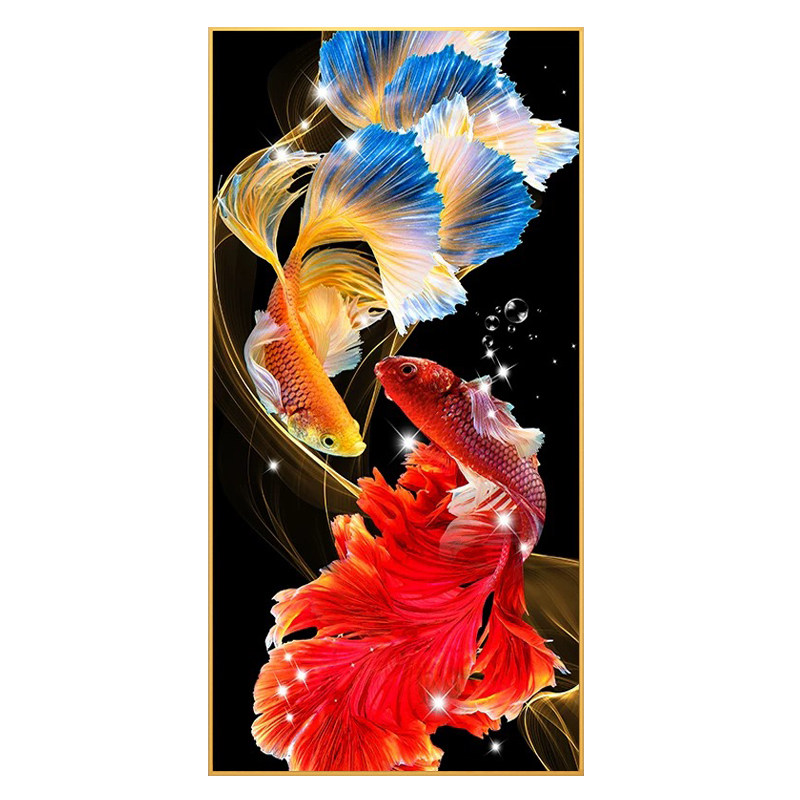 锦鲤玄关钻石画5D满钻2026新款