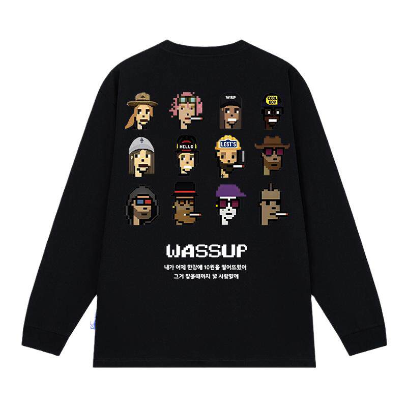 WASSUP美式潮牌重磅长袖T恤男
