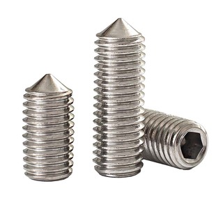 M3M4M5M6M8M10不锈钢304尖端紧定螺丝内六角无头螺钉尖头顶丝机米