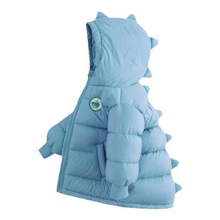 【三防】马克珍妮男童小恐龙加厚中长款羽绒服外套儿童冬装240916