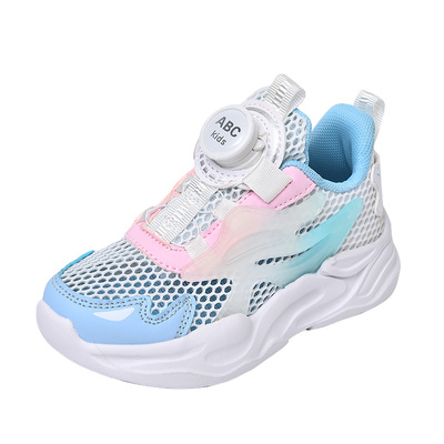 Abckids夏季单网女童鞋旋转扣