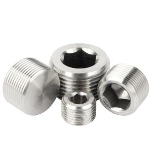 304不锈钢内六角堵头外丝NPT管堵油塞RC闷头螺塞G1寸2分3分4分6分