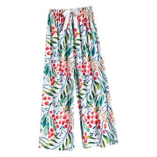 睡裤女夏季薄款棉绸阔腿裤可外穿加大码人造棉裤子网红爆款防蚊裤