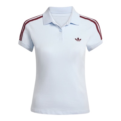 Adidas/阿迪达斯正品三叶草女士修身翻领纽扣短袖POLO衫KD3698