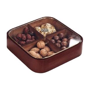 包邮格娜斯干果盒瓜子糖果实木坚果零食收纳果盘摆放茶点新中式