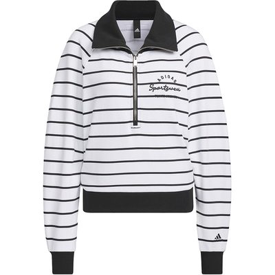 Adidas/阿迪达斯正品冬季新款女子时尚条纹休闲卫衣IZ4572