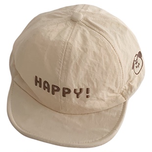 宝宝帽子夏季薄款速干软檐鸭舌帽男童女童可爱超萌春天防晒棒球帽