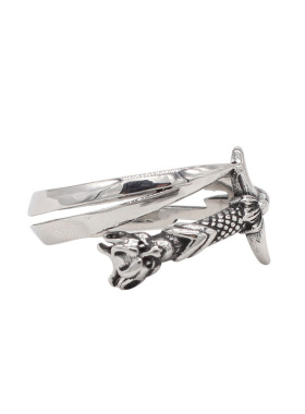 复古做旧钛钢戒指个性龙纹