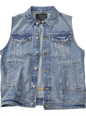 ABLE，JEANS牛仔翻领男女马甲