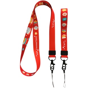 木兮原创猫咪萌猫可爱红色喜庆长款短款挂脖手腕绳钥匙绳子猫挂绳