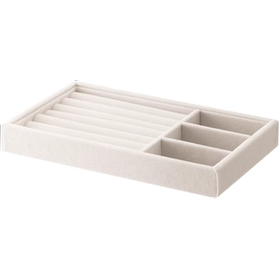 手饰首饰收纳盒抽屉式梳妆台放耳钉耳环项链分格分隔内置托盘神器