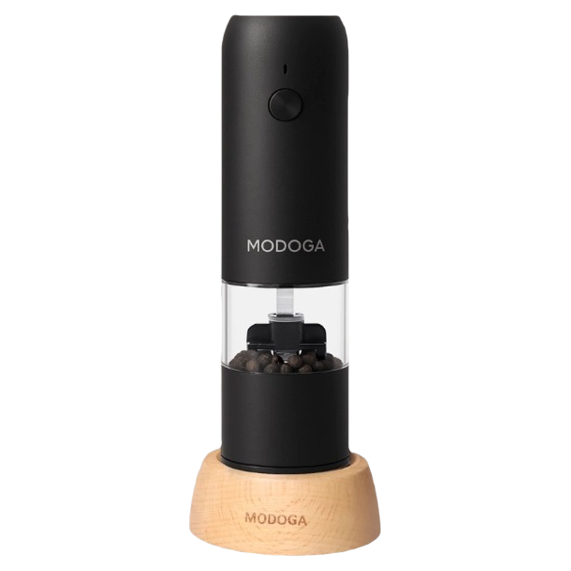 MODOGA电动胡椒研磨器黑胡椒玫瑰盐亚麻白胡椒厨房调料瓶厨房现磨
