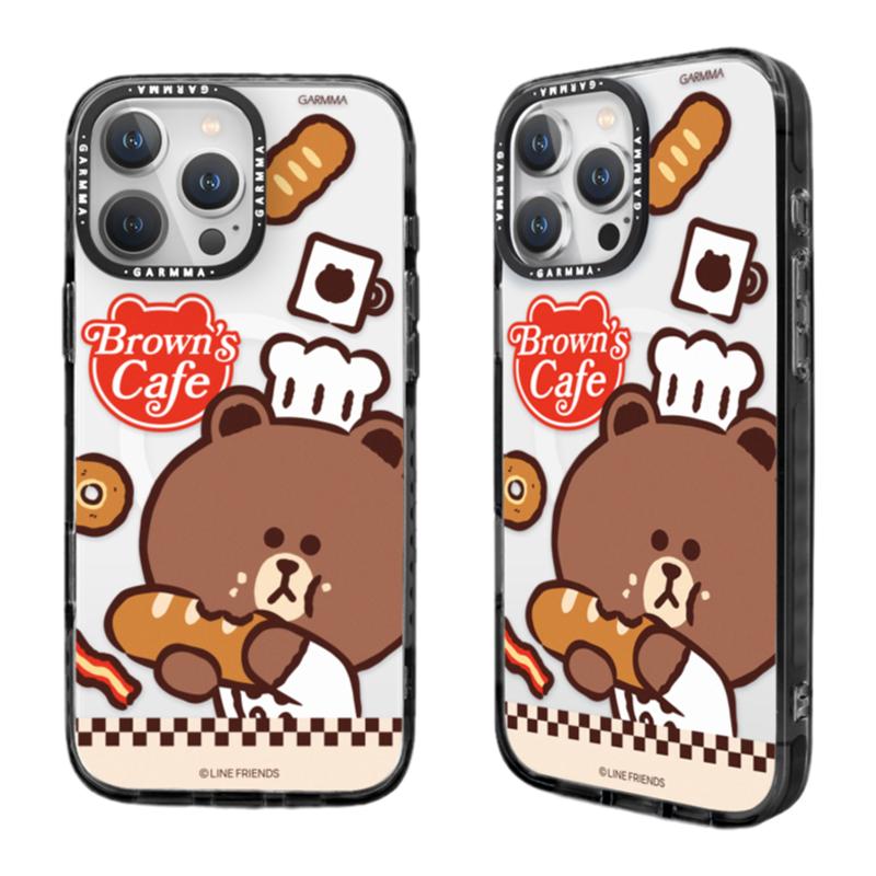 LINE FREINDS布朗熊手机壳适用苹果16promax保护壳磁吸防摔iPhone16pro手机套可爱女款2024新款16plus外壳硬
