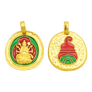 【严选】18k金八大守护吊坠配件中式（多样性发一）不脱模WT0478