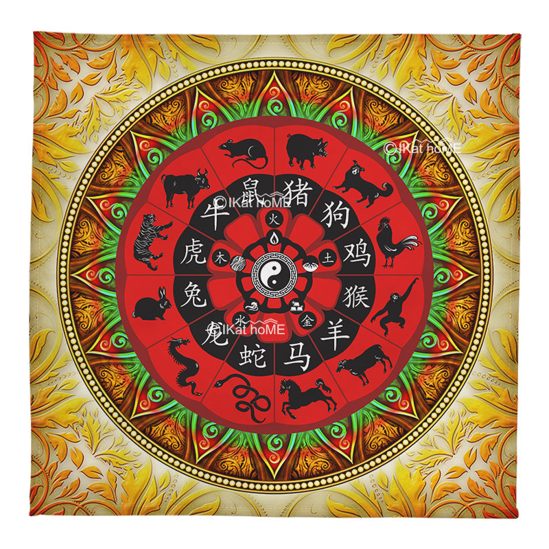 灵气衔尾蛇三角花聚能塔luo牌罗牌桌布Tarot推牌布水晶仪式祭坛布