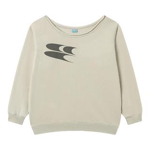 CryingCenter一字斜肩logo卫衣软糯加绒休闲显瘦秋装上衣长袖女款