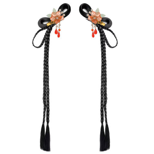 儿童古风假发女童汉服头饰一体式懒人发包古装发髻日常造型发饰