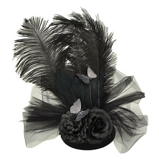 影楼写真彩妆创意妆造型时尚女走秀模特夸张羽毛头饰舞台表演发饰