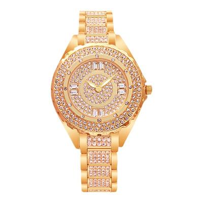 全自动时尚潮流金色女士表满天星