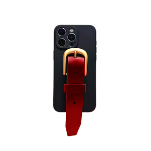 适用iPhone16手机壳17 15苹果14 Plus李晟戚薇同款13ProMax手腕带12皮带扣11撞色XS全包Air欧美8P皮质XR软套7