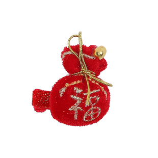 宝宝红色金元宝福袋发夹女童新年发卡儿童过年国风夹子喜庆发饰女