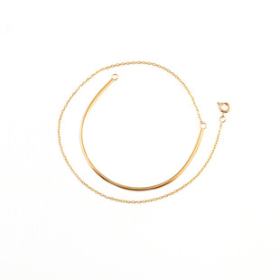 不怕水不掉色镀18K金高级感弯条双层手链玫瑰金彩金手环手镯女士