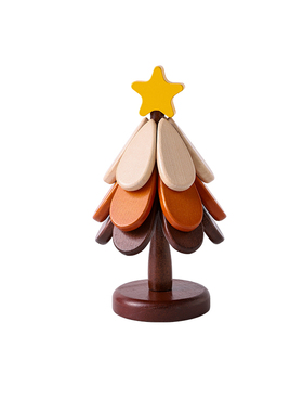 圣诞节礼物圣诞树实木隔热垫桌垫