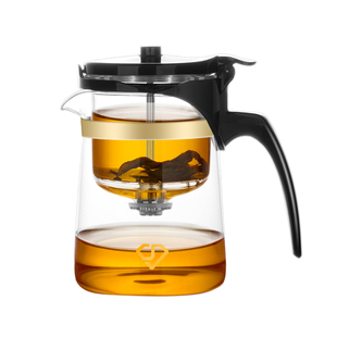 精至飘逸杯全玻璃内胆泡茶壶茶水分离耐高温一键过滤可拆洗茶具