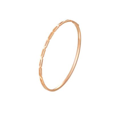 周大生18k金高级感素圈手镯