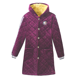冬季加绒加厚款棉衣棉服罩衣女式金丝绒外套中老年妈妈款带帽棉袄