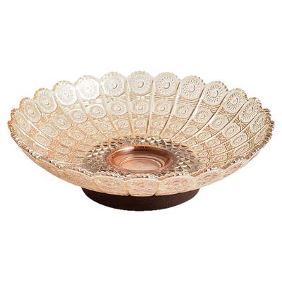 复古太阳花边轻奢玻璃水果零食盘